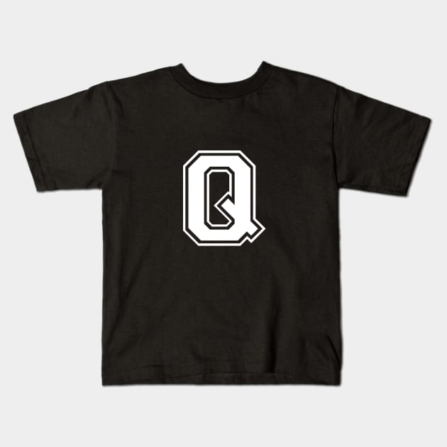 Initial Letter Q - Varsity Style Design Kids T-Shirt by Hotshots